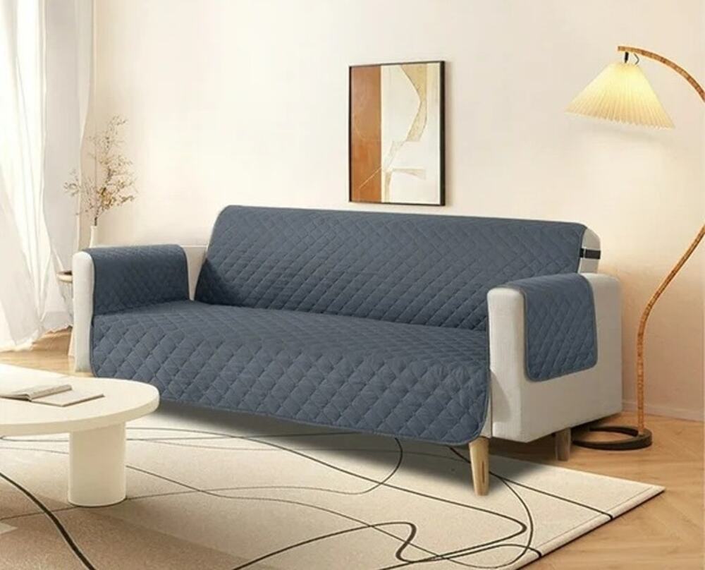BRAND NEW ~ Gray Jacquard Waterproof Non-Slip Sofa Couch Cover Pet Protector